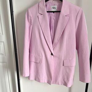Zara Women's Light Pink Suit Jacket